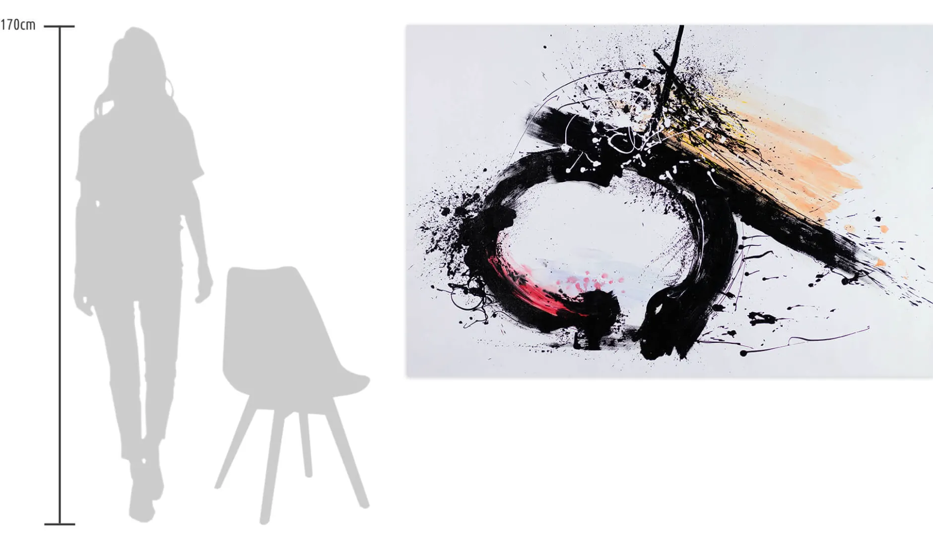 XXL Öl Gemälde 'Black Circle' | Handgemaltes Unikat