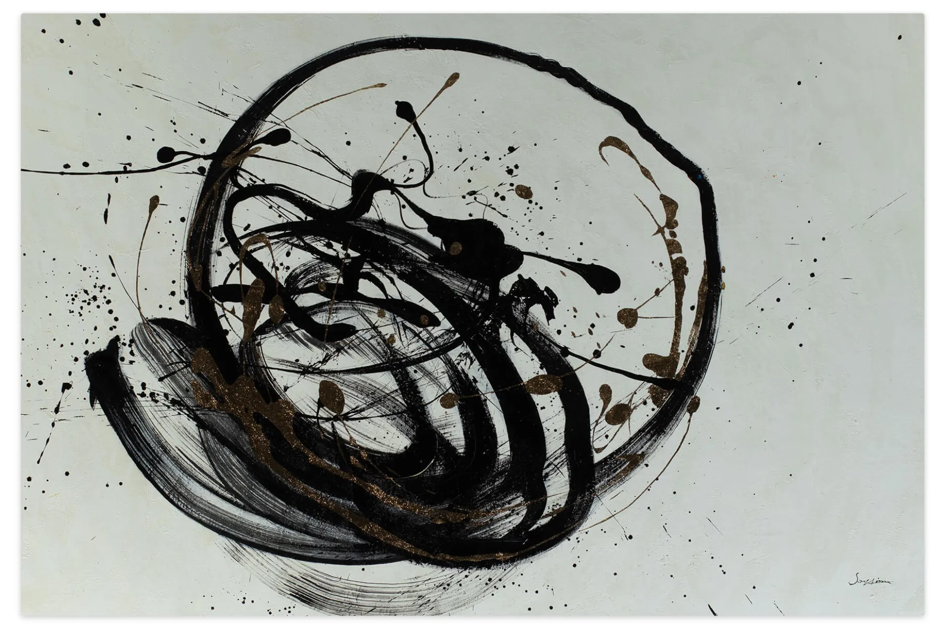 XXL Öl Gemälde 'Black Twister' | Handgemaltes Unikat