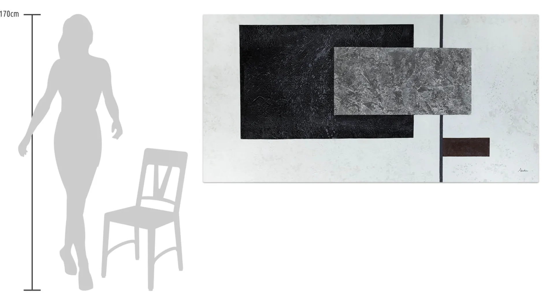 XXL Öl Gemälde 'Black-White Harmony' | Handgemaltes Unikat