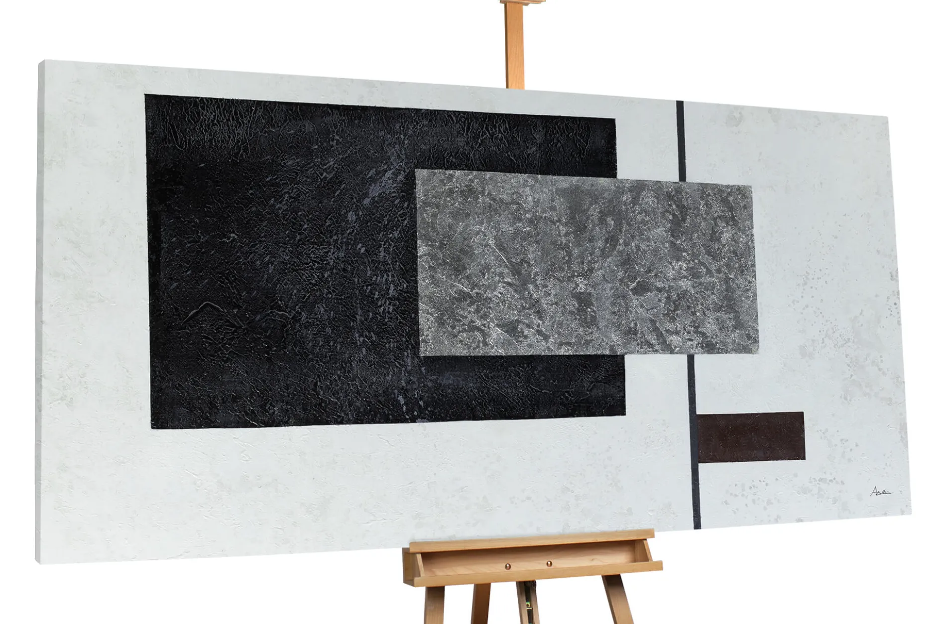 XXL Öl Gemälde 'Black-White Harmony' | Handgemaltes Unikat
