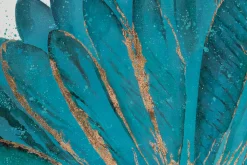 XXL Öl Gemälde 'Blaue Lebensblüte' | Handgemaltes Unikat