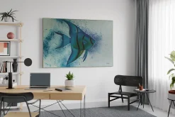 XXL Öl Gemälde 'Blauer Exot' | Handgemaltes Unikat