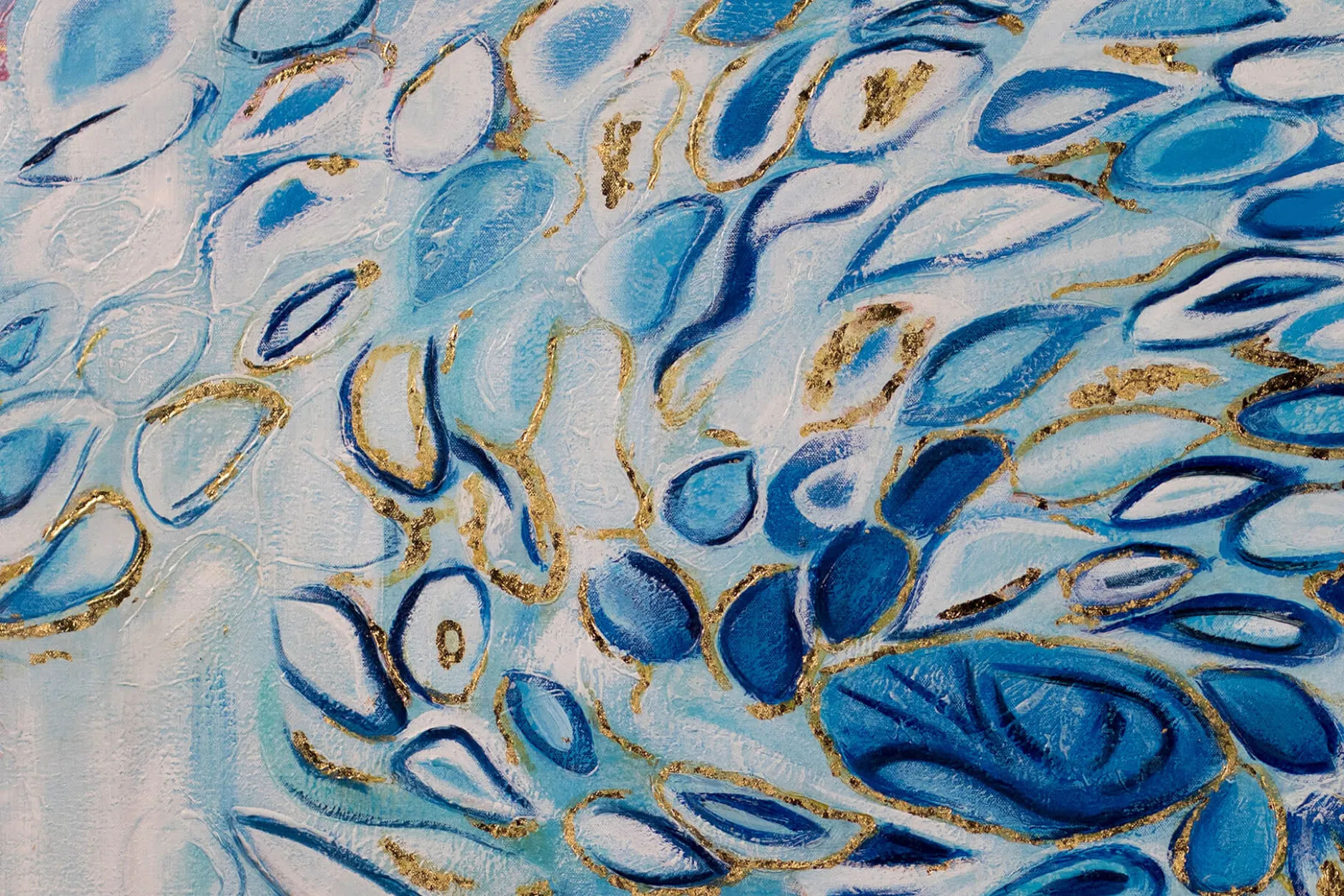 XXL Öl Gemälde 'Blauer Pfau' | Handgemaltes Unikat