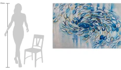 XXL Öl Gemälde 'Blauer Pfau' | Handgemaltes Unikat