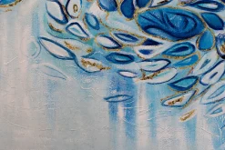 XXL Öl Gemälde 'Blauer Pfau' | Handgemaltes Unikat