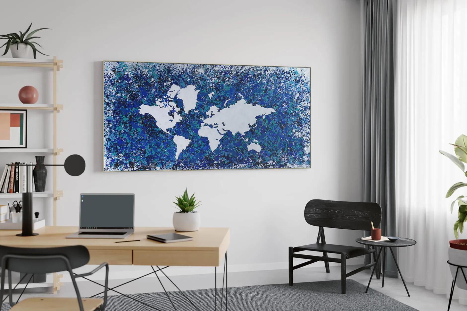 XXL Öl Gemälde 'Blauer Planet' | Handgemaltes Unikat