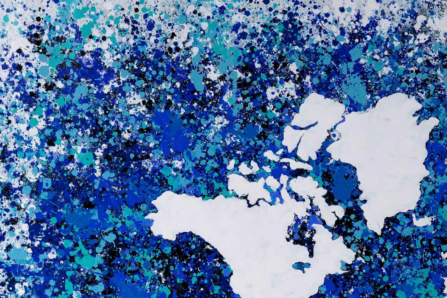 XXL Öl Gemälde 'Blauer Planet' | Handgemaltes Unikat