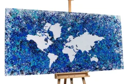 XXL Öl Gemälde 'Blauer Planet' | Handgemaltes Unikat