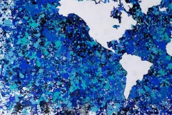 XXL Öl Gemälde 'Blauer Planet' | Handgemaltes Unikat