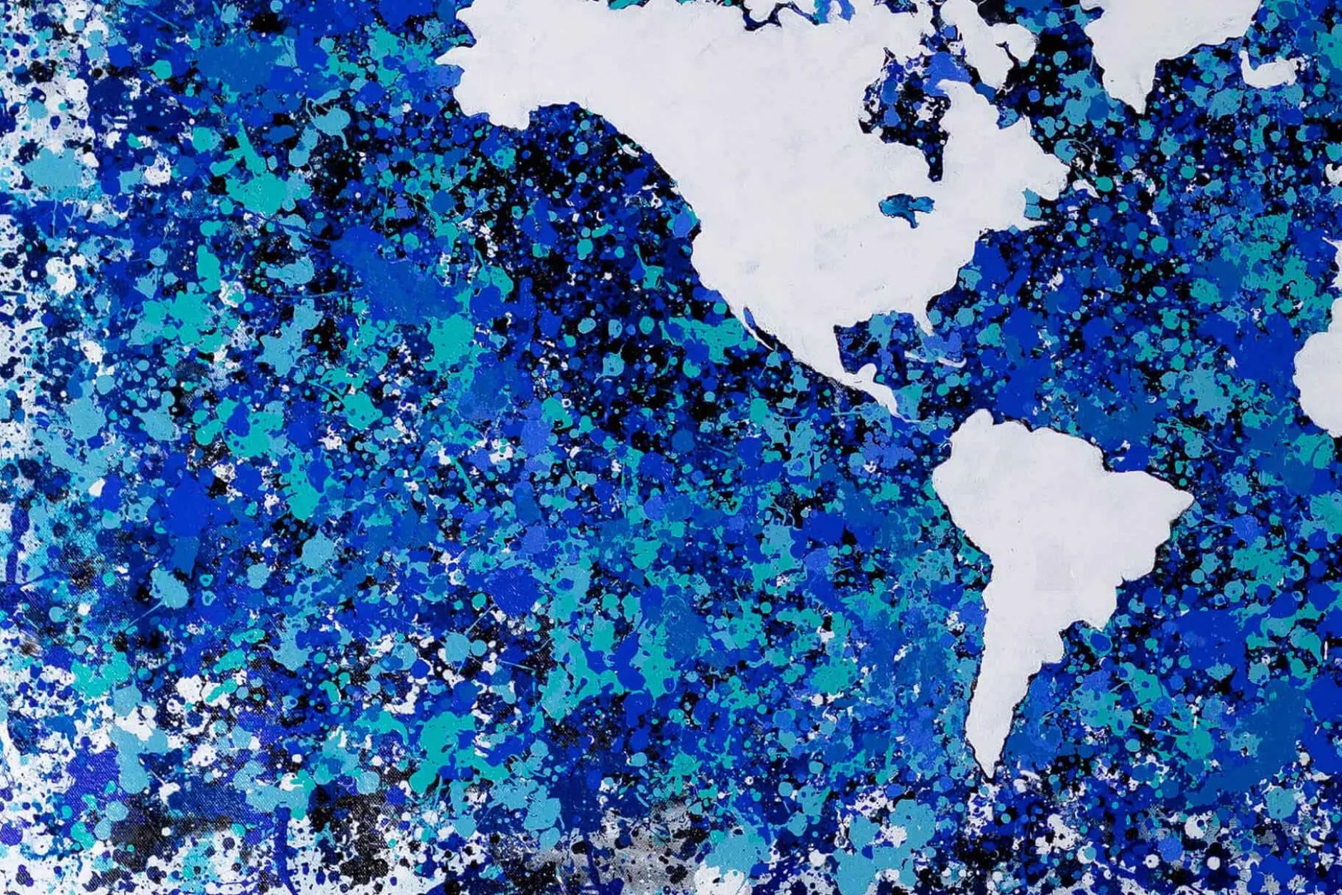 XXL Öl Gemälde 'Blauer Planet' | Handgemaltes Unikat