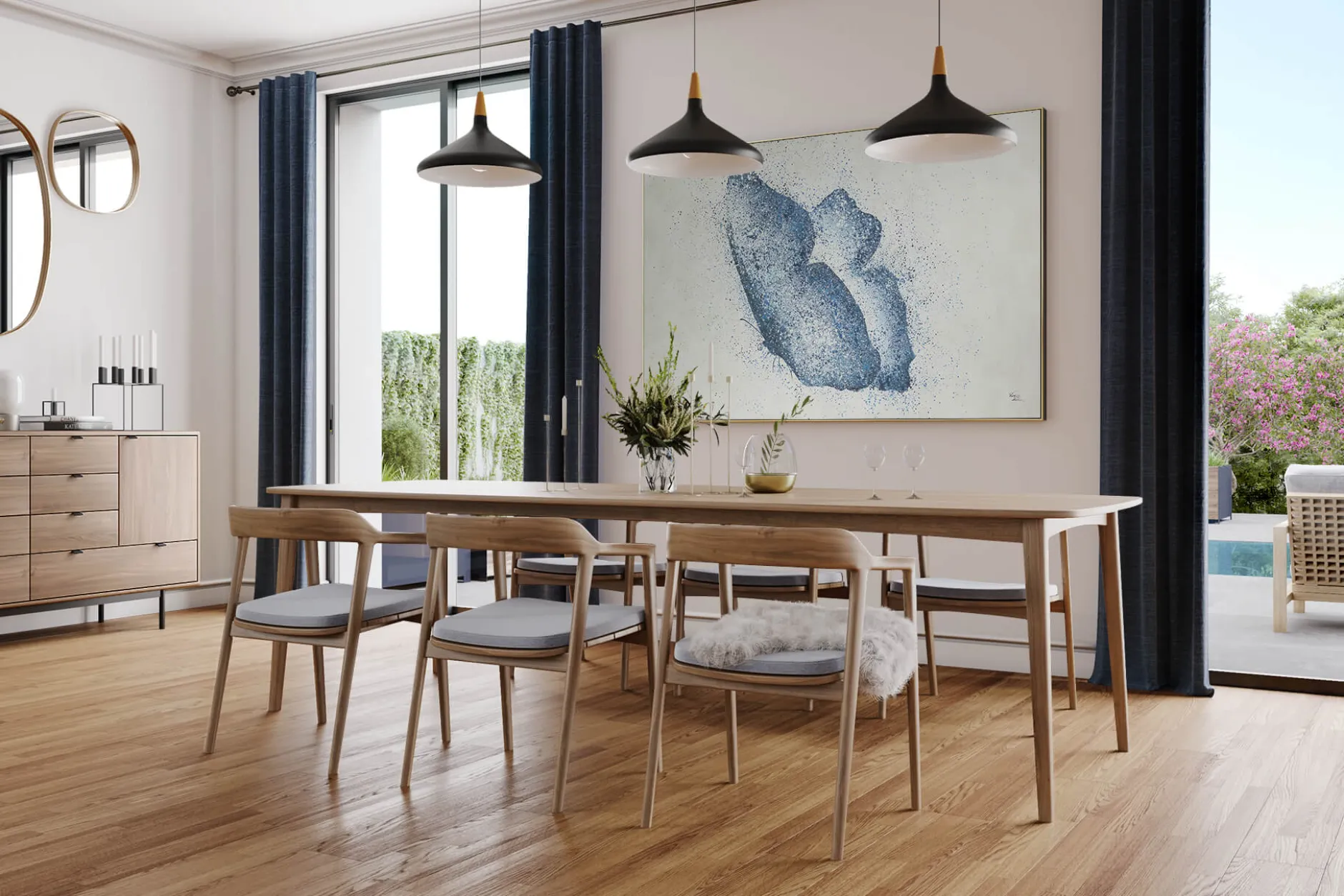 XXL Öl Gemälde 'Blauer Schmetterling' | Handgemaltes Unikat