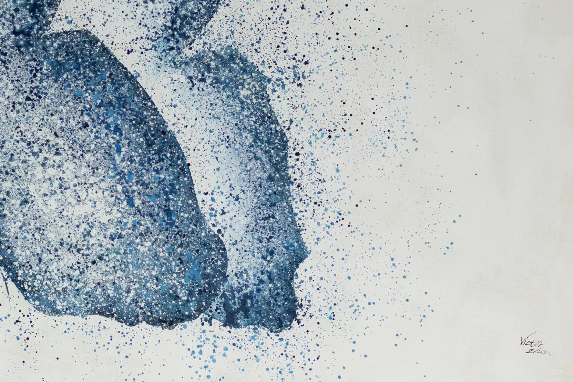 XXL Öl Gemälde 'Blauer Schmetterling' | Handgemaltes Unikat