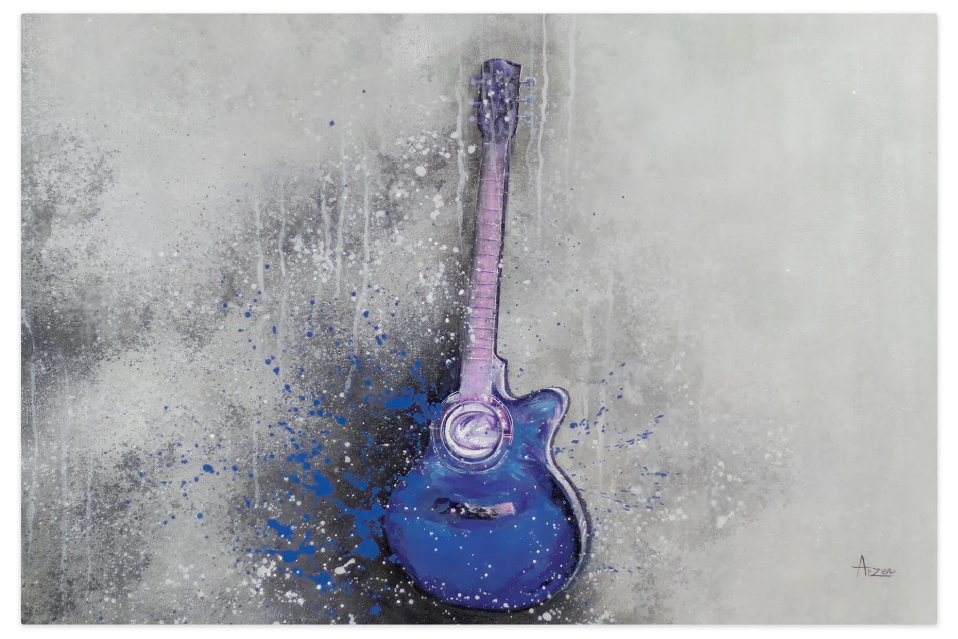 XXL Öl Gemälde 'Blaues Gitarrensolo' | Handgemaltes Unikat