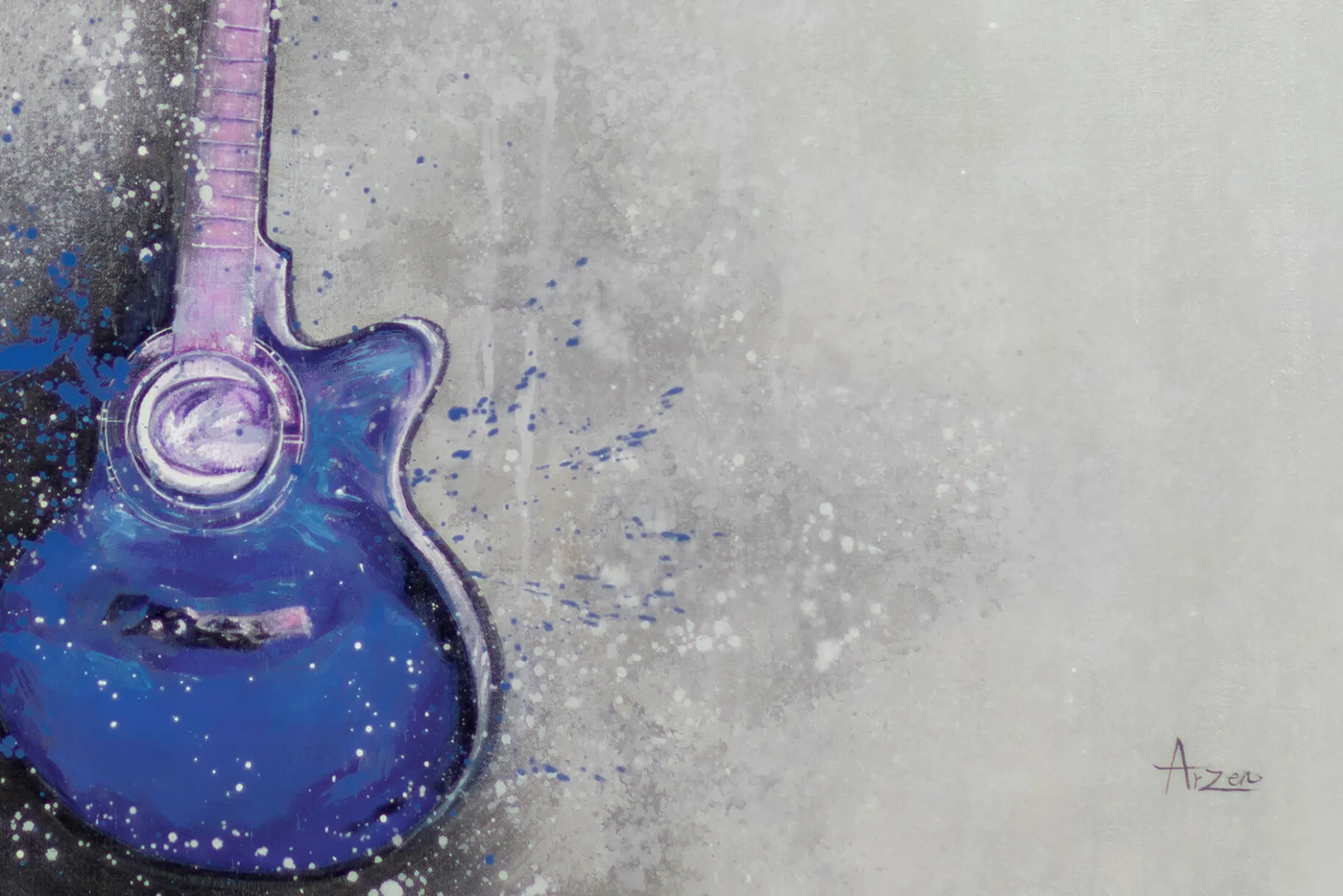XXL Öl Gemälde 'Blaues Gitarrensolo' | Handgemaltes Unikat