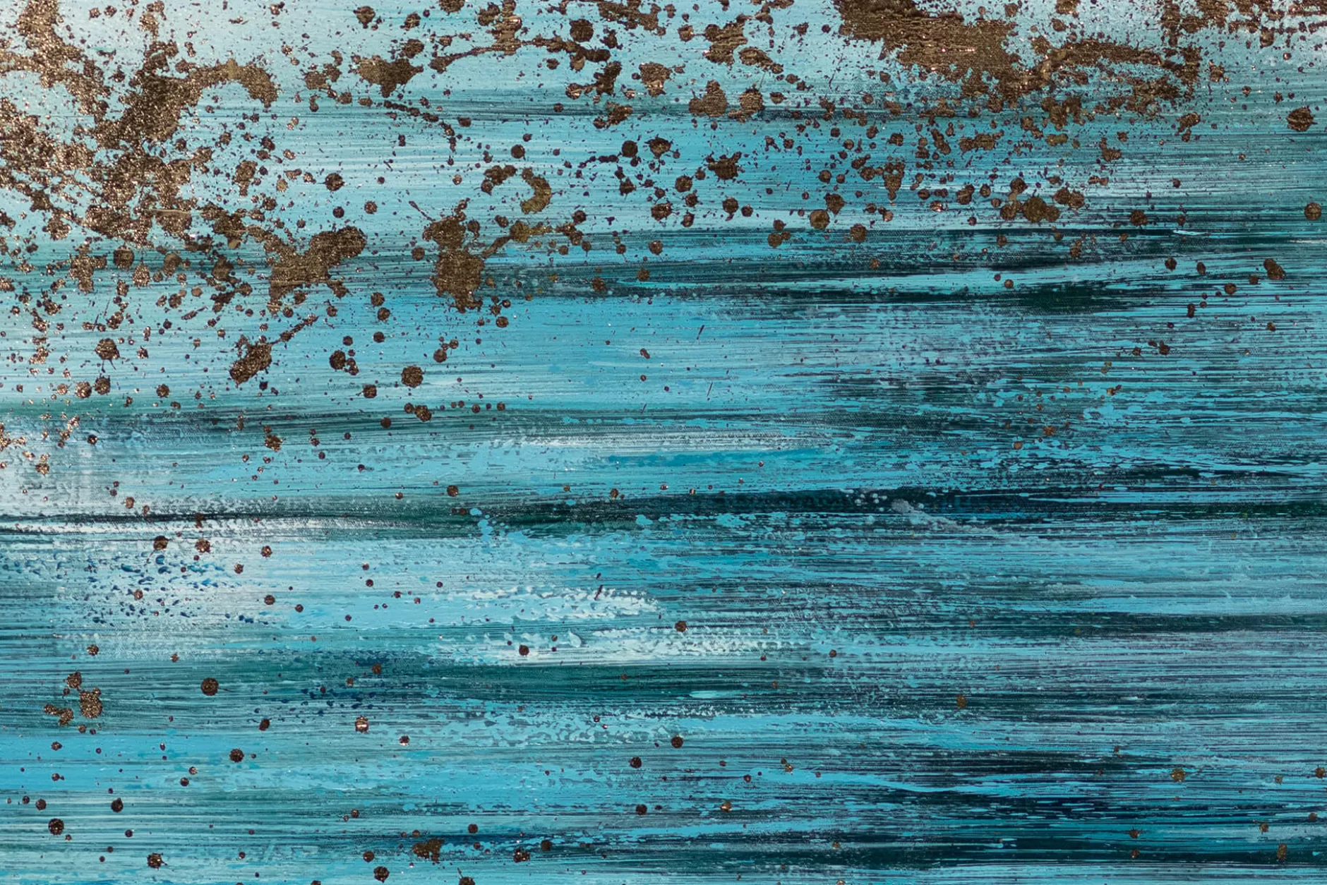 XXL Öl Gemälde 'Blaues Meeresglitzern' | Handgemaltes Unikat