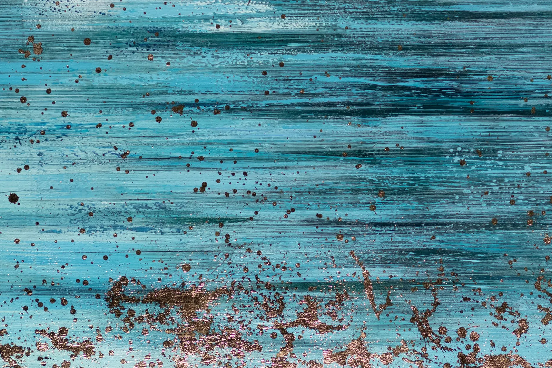 XXL Öl Gemälde 'Blaues Meeresglitzern' | Handgemaltes Unikat