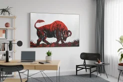 XXL Öl Gemälde 'Bloody Bull' | Handgemaltes Unikat