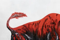 XXL Öl Gemälde 'Bloody Bull' | Handgemaltes Unikat