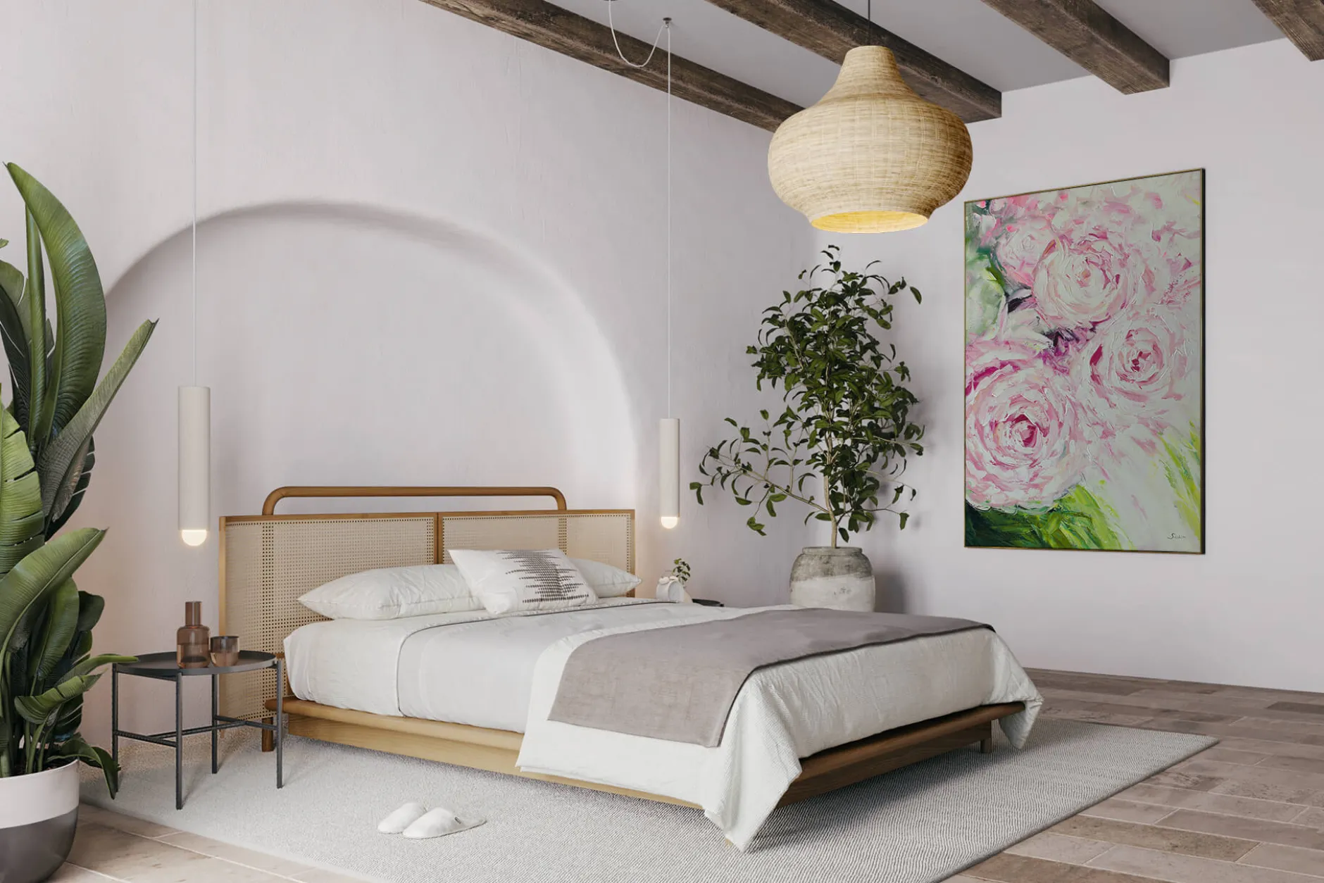 XXL Öl Gemälde 'Blossoming Rosebud' | Handgemaltes Unikat