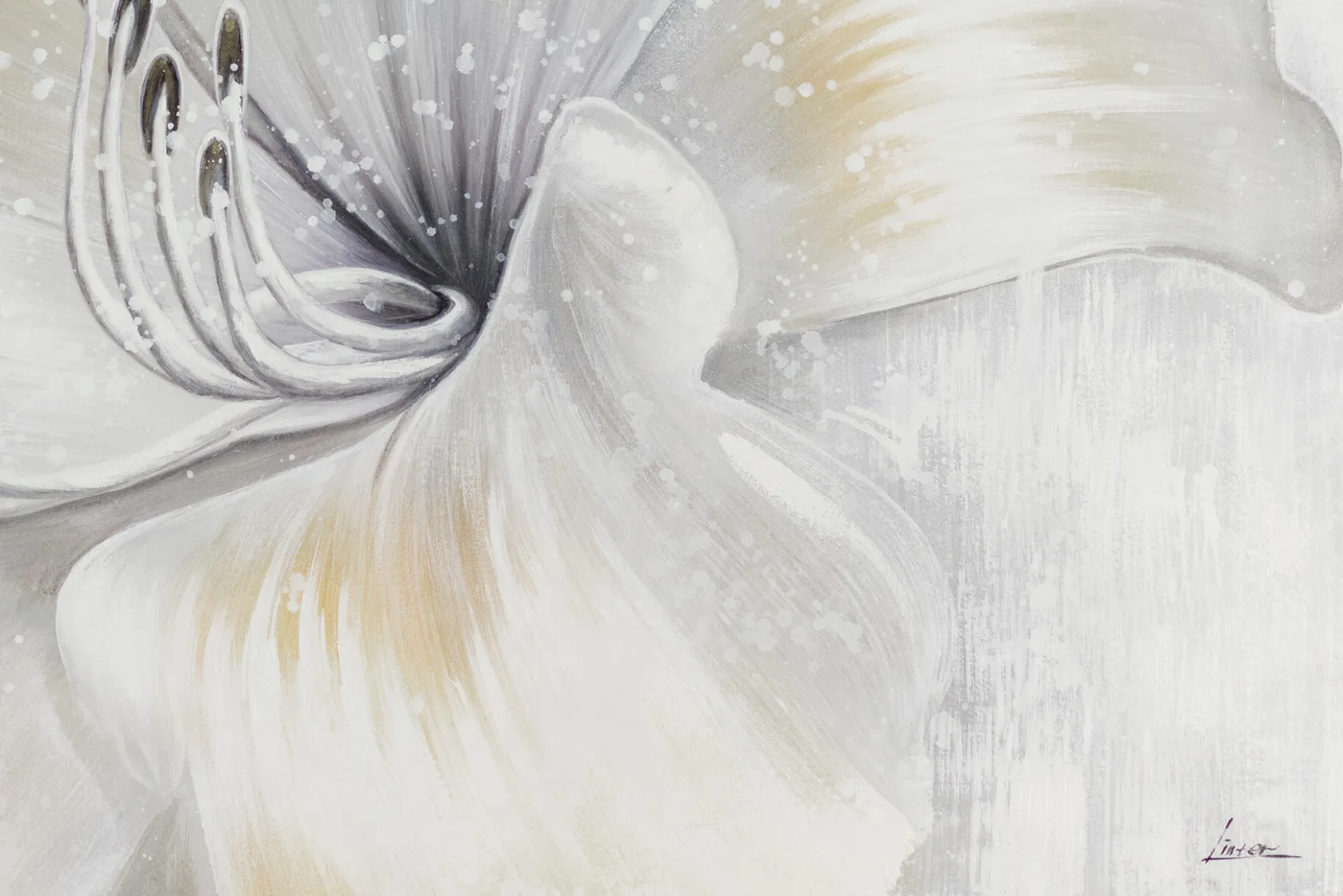 XXL Öl Gemälde 'Blüte im Schnee' | Handgemaltes Unikat