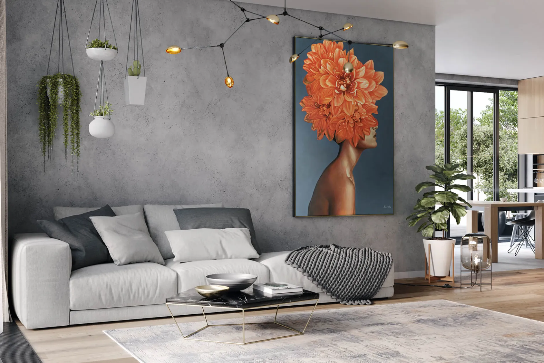 XXL Öl Gemälde 'Blüten der Inspiration' | Handgemaltes Unikat