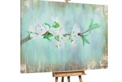 XXL Öl Gemälde 'Blütenweiße Schönheit' | Handgemaltes Unikat