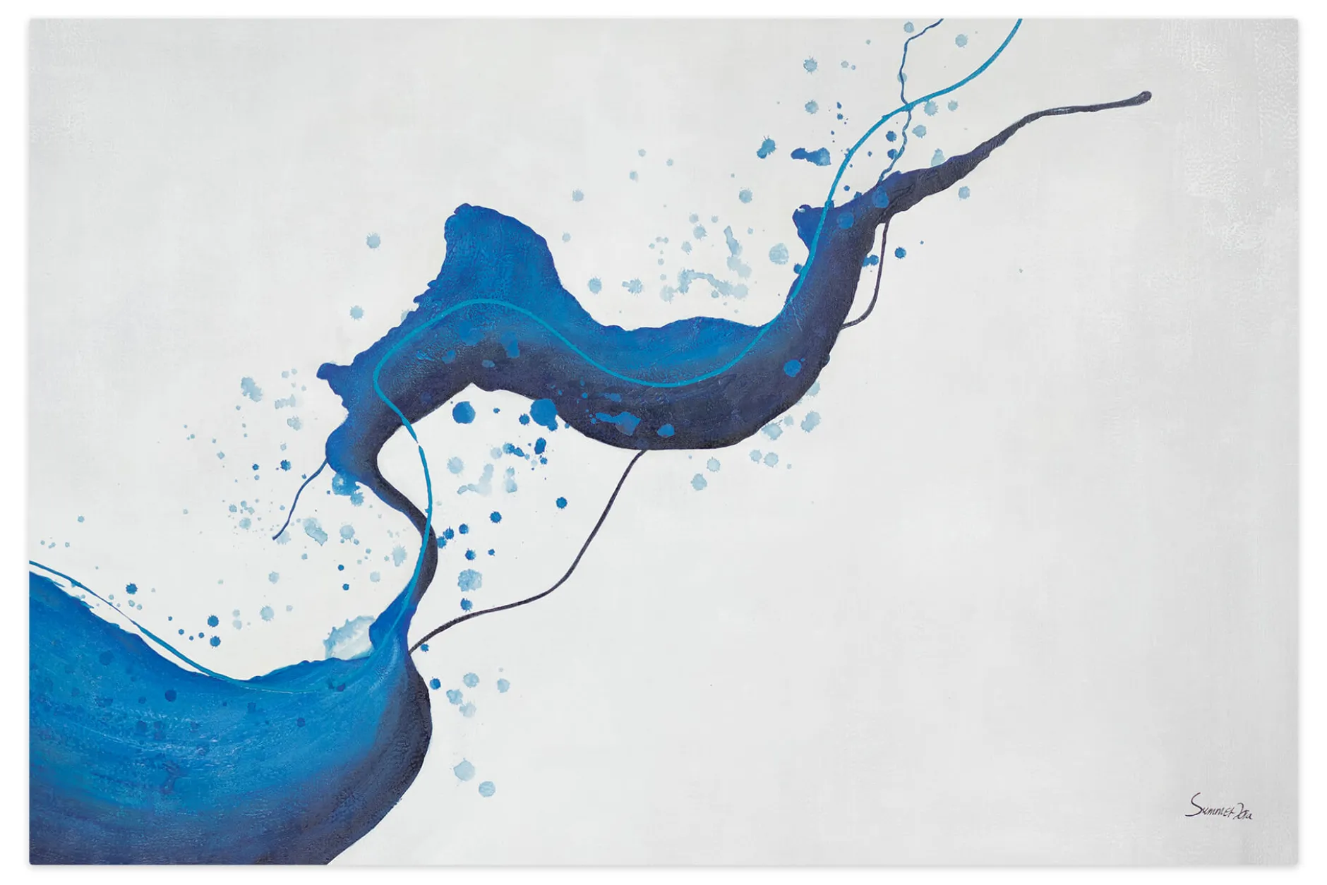 XXL Öl Gemälde 'Blue Algae' | Handgemaltes Unikat