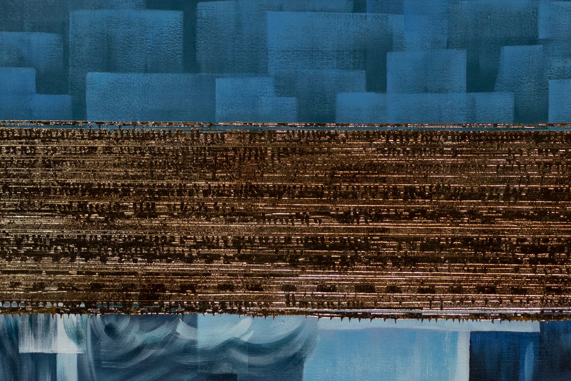 XXL Öl Gemälde 'Blue Beauty' | Handgemaltes Unikat