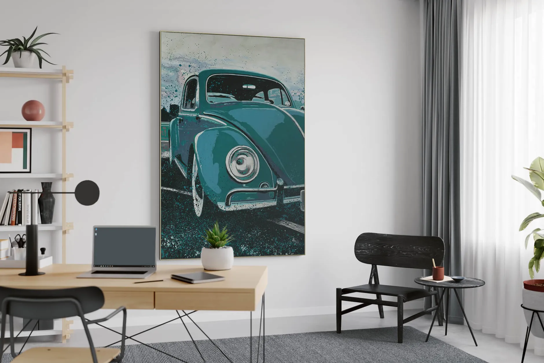 XXL Öl Gemälde 'Blue Beetle' | Handgemaltes Unikat