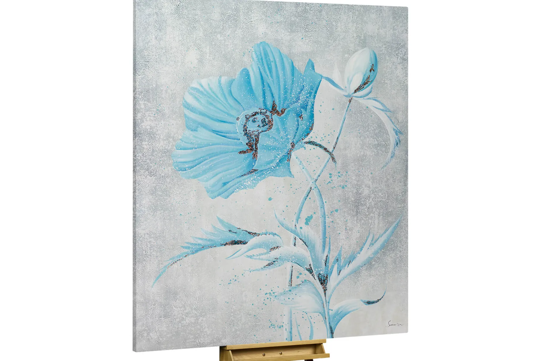 XXL Öl Gemälde 'Blue Blossom' | Handgemaltes Unikat