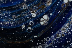 XXL Öl Gemälde 'Blue Bubbles' | Handgemaltes Unikat