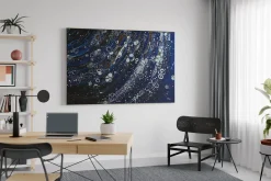 XXL Öl Gemälde 'Blue Bubbles' | Handgemaltes Unikat
