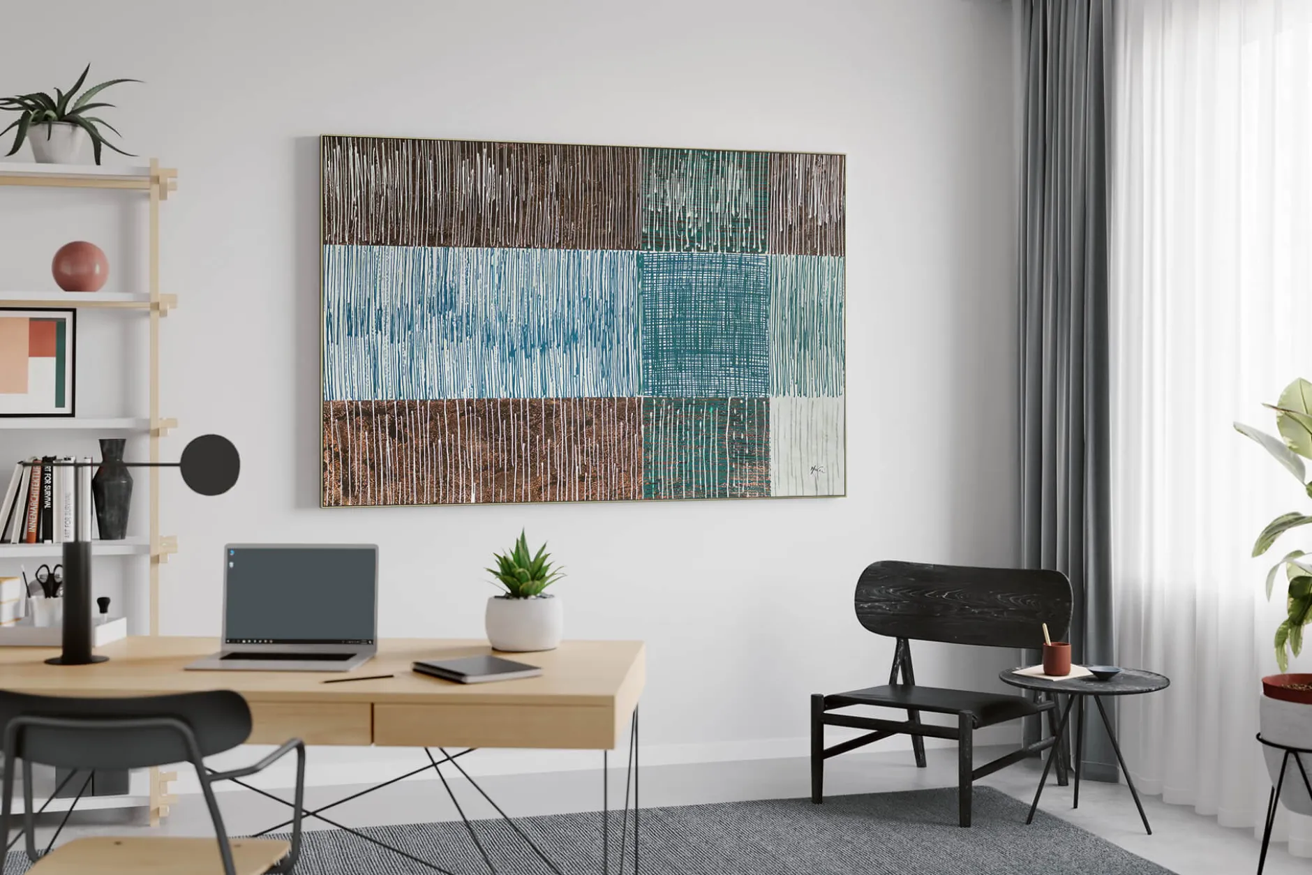 XXL Öl Gemälde 'Blue Contexture' | Handgemaltes Unikat