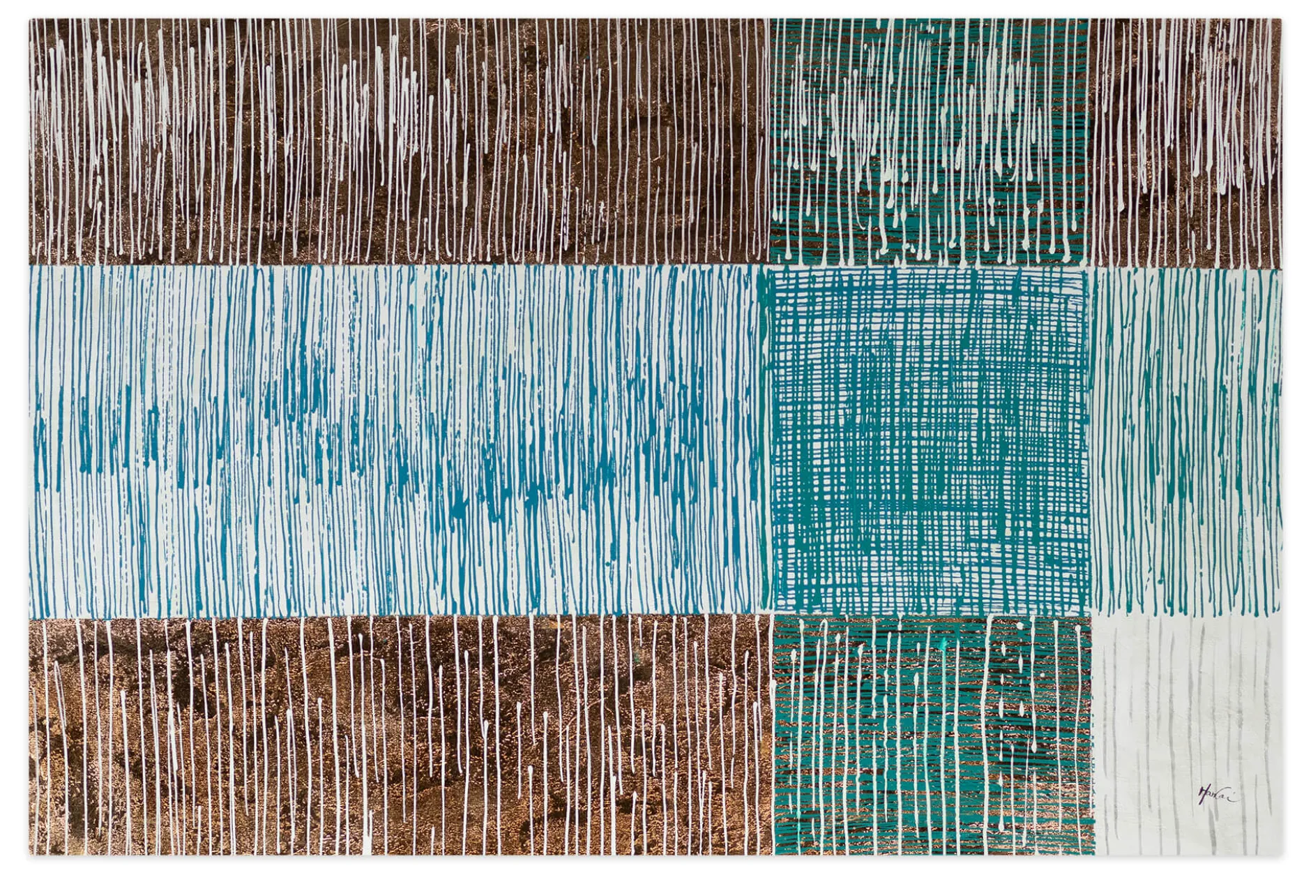 XXL Öl Gemälde 'Blue Contexture' | Handgemaltes Unikat