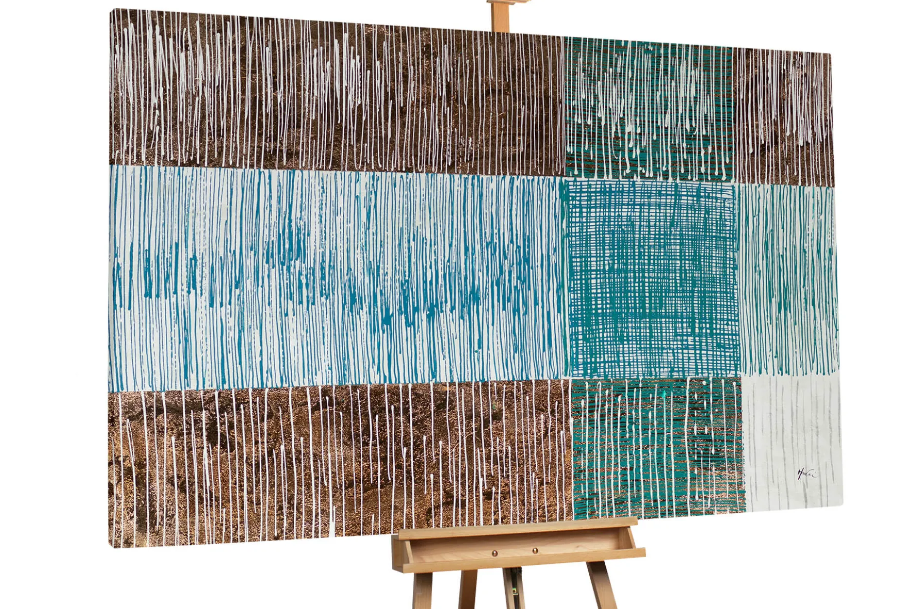 XXL Öl Gemälde 'Blue Contexture' | Handgemaltes Unikat