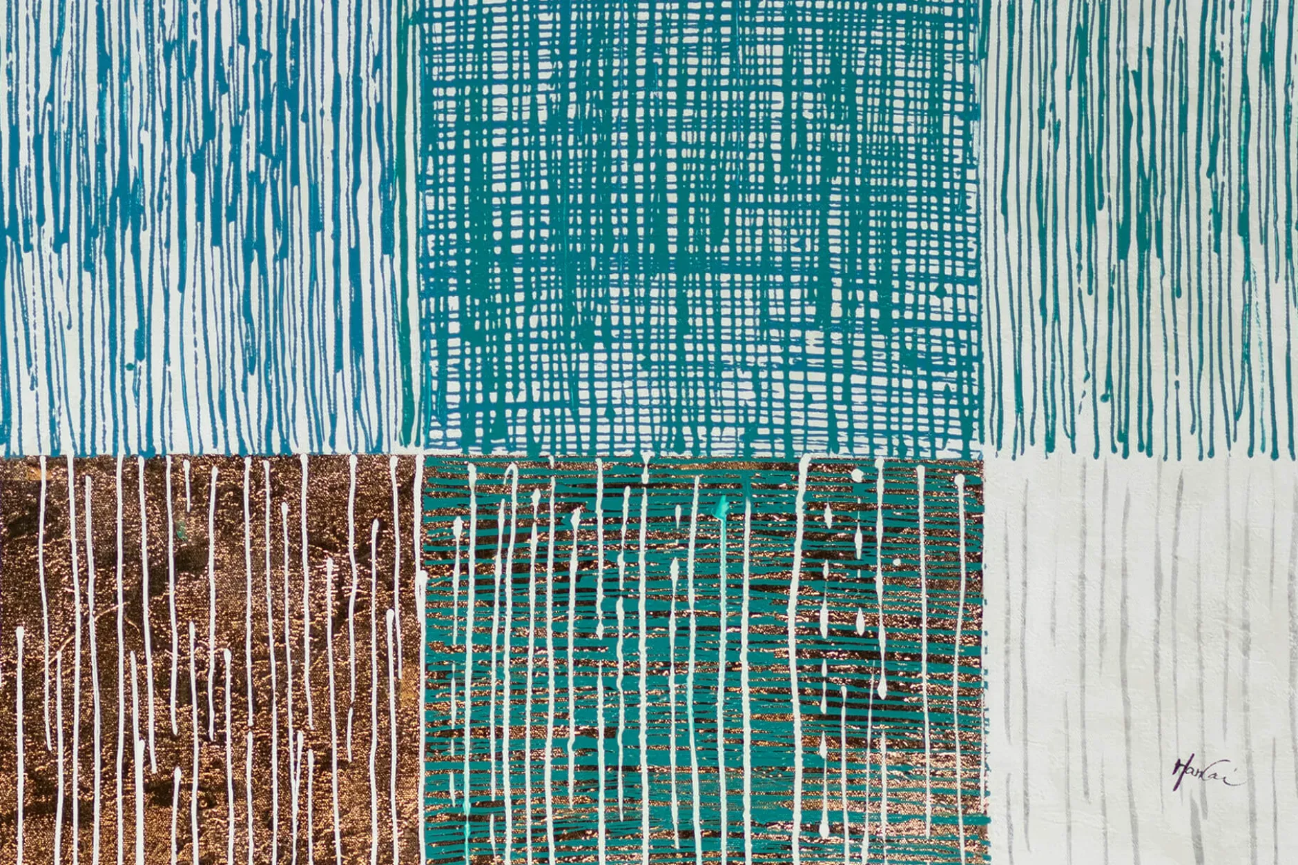 XXL Öl Gemälde 'Blue Contexture' | Handgemaltes Unikat