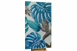 XXL Öl Gemälde 'Blue Monstera' | Handgemaltes Unikat