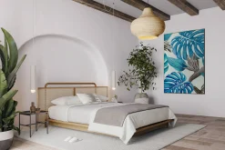 XXL Öl Gemälde 'Blue Monstera' | Handgemaltes Unikat