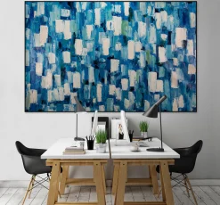 XXL Öl Gemälde 'Blue Pattern' | Handgemaltes Unikat