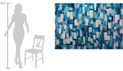 XXL Öl Gemälde 'Blue Pattern' | Handgemaltes Unikat