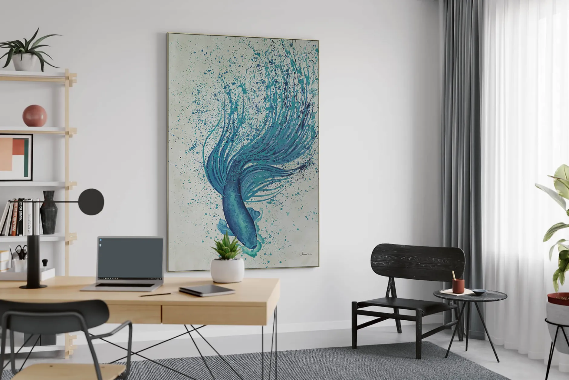 XXL Öl Gemälde 'Blue Perfection' | Handgemaltes Unikat