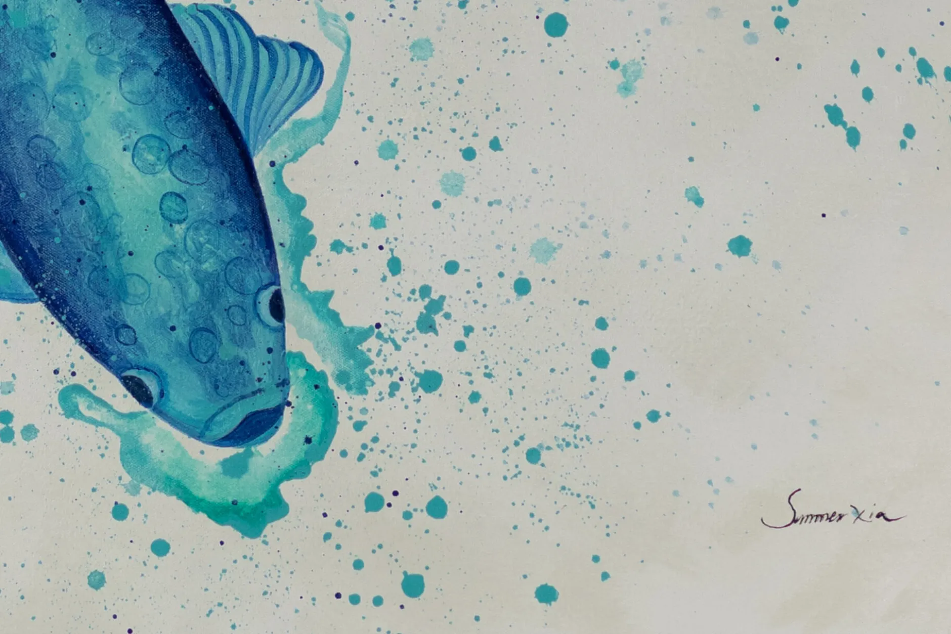 XXL Öl Gemälde 'Blue Perfection' | Handgemaltes Unikat