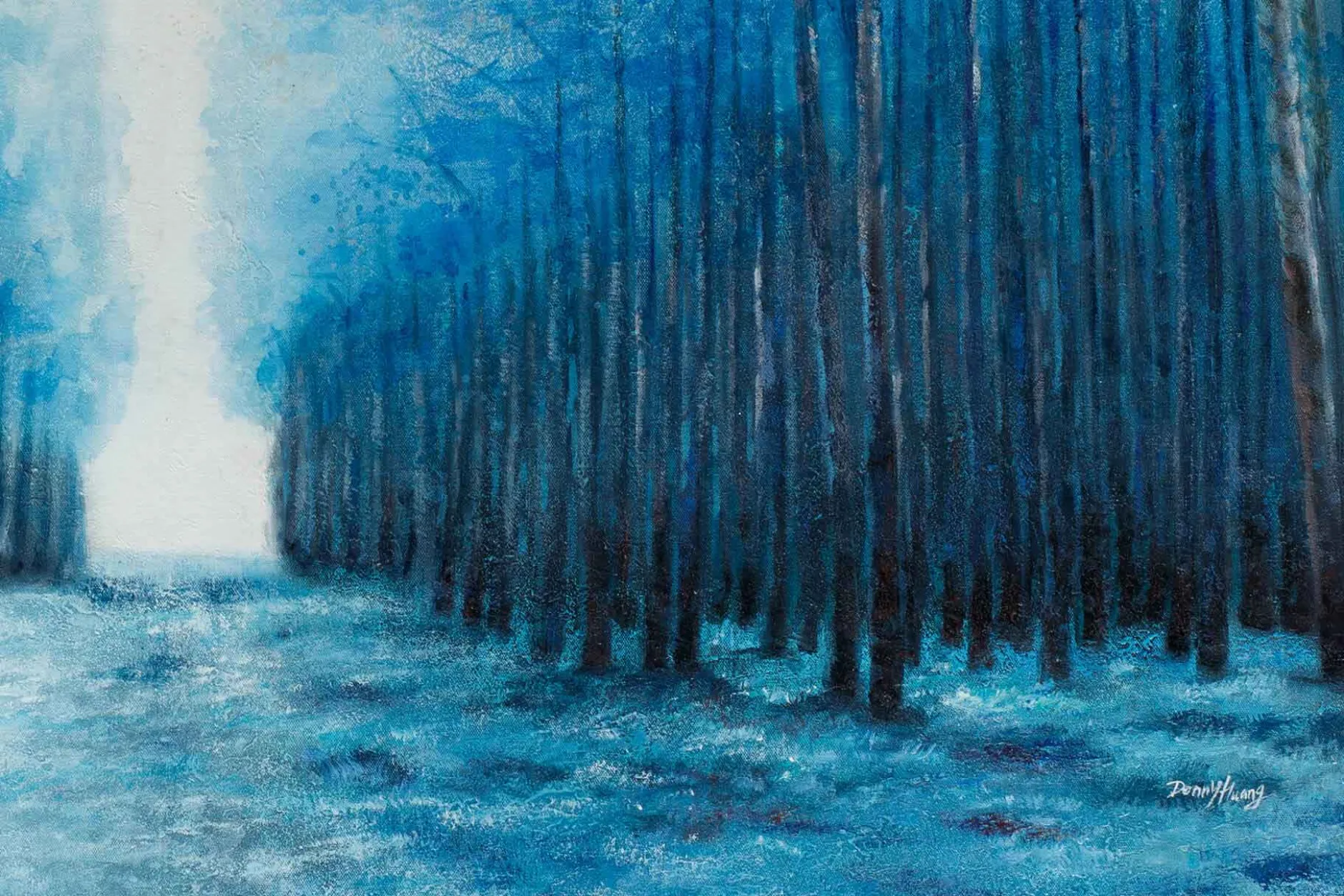XXL Öl Gemälde 'Blue Twilight' | Handgemaltes Unikat