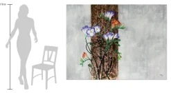 XXL Öl Gemälde 'Blumen im Regen' | Handgemaltes Unikat