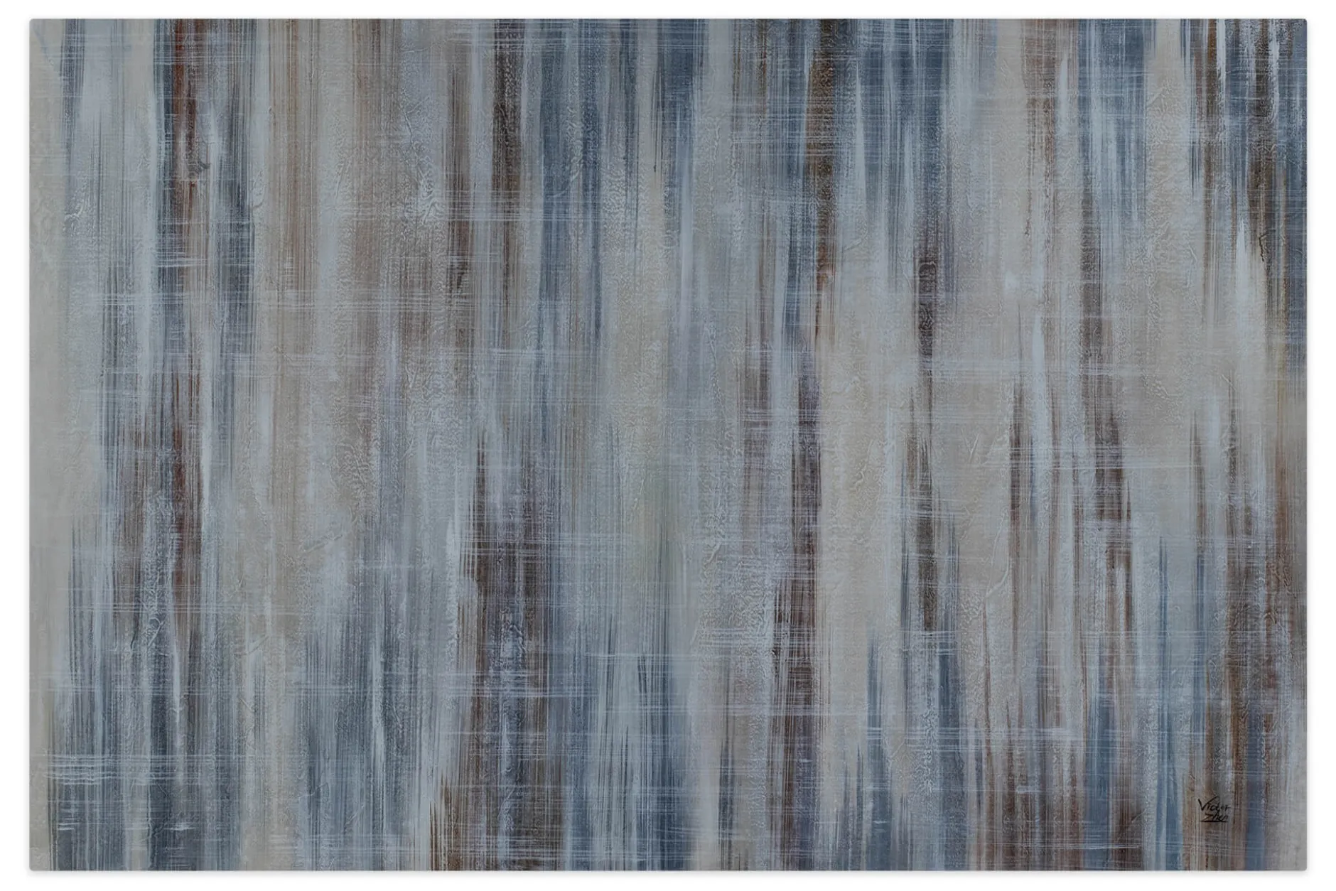 XXL Öl Gemälde 'Blurred Trees' | Handgemaltes Unikat
