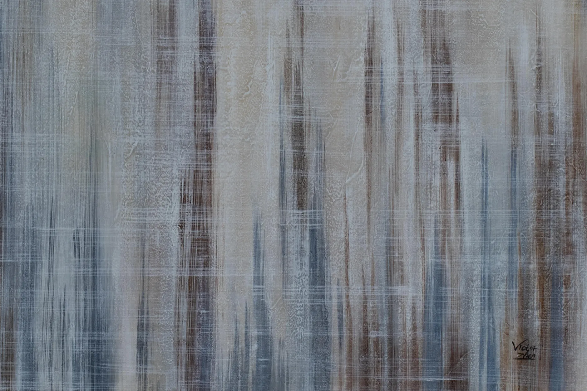 XXL Öl Gemälde 'Blurred Trees' | Handgemaltes Unikat