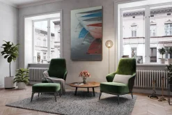XXL Öl Gemälde 'Boat Reflection' | Handgemaltes Unikat