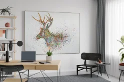 XXL Öl Gemälde 'Bright Deer' | Handgemaltes Unikat