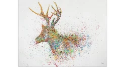 XXL Öl Gemälde 'Bright Deer' | Handgemaltes Unikat