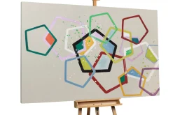 XXL Öl Gemälde 'Buntes Formenspiel' | Handgemaltes Unikat